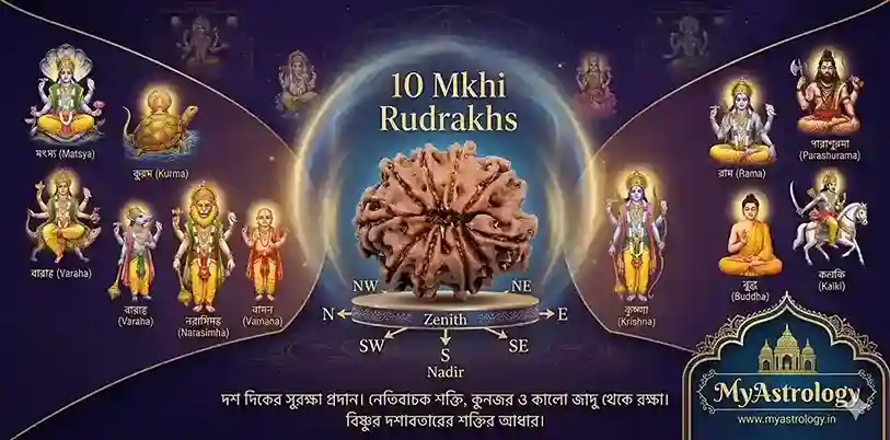 দশ মুখী রুদ্রাক্ষ Dosh Mukhi Rudraksha Benefits Vishnu