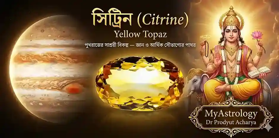 সিট্রিন উপরত্ন Citrine Jupiter Brihaspati Upa Ratna Vedic Astrology
