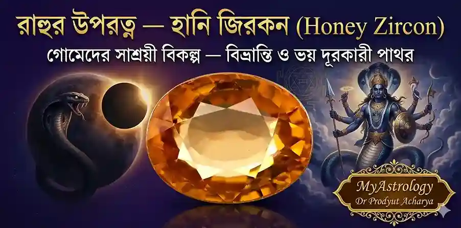 হানি জিরকন উপরত্ন Honey Zircon Rahu Upa Ratna Vedic Astrology