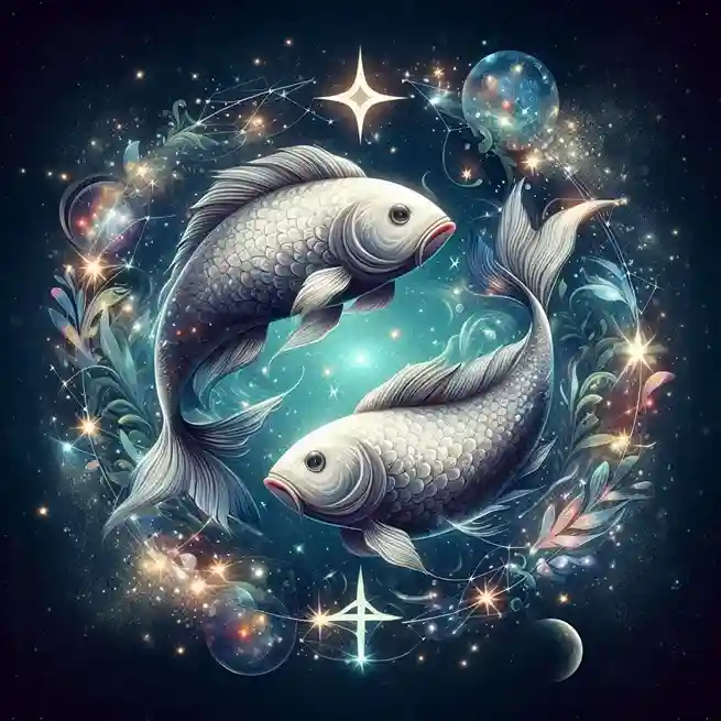 মীন রাশির মানুষের স্বভাব, প্রকৃতি ও ভাগ্য বিশ্লেষণ—দুটি বিপরীতমুখী মাছের প্রতীক ও বৃহস্পতির প্রভাব